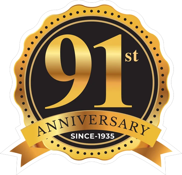 91st Anniversary badge: serving businesses since 1935