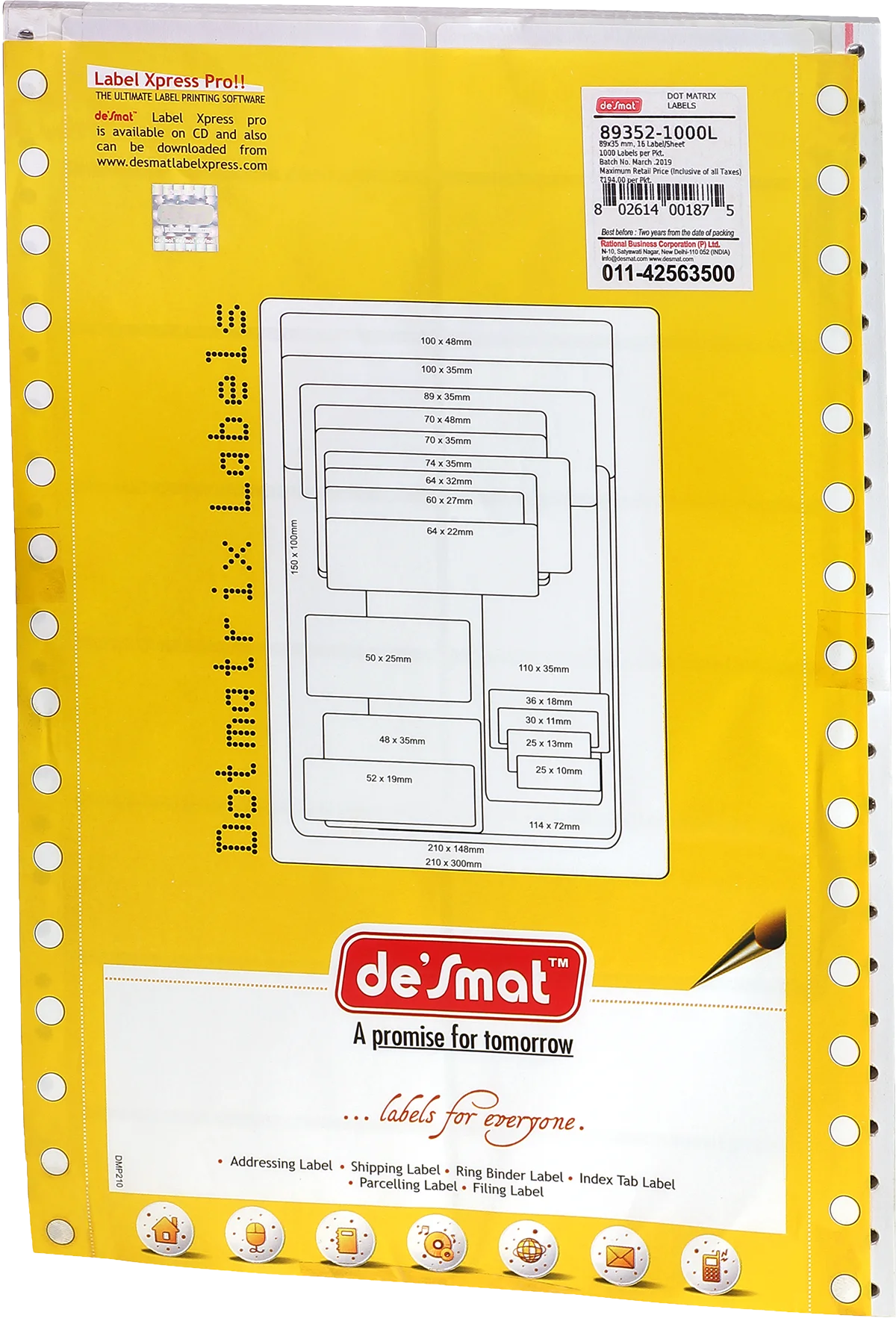 Desmat Dot Matrix Labels pack