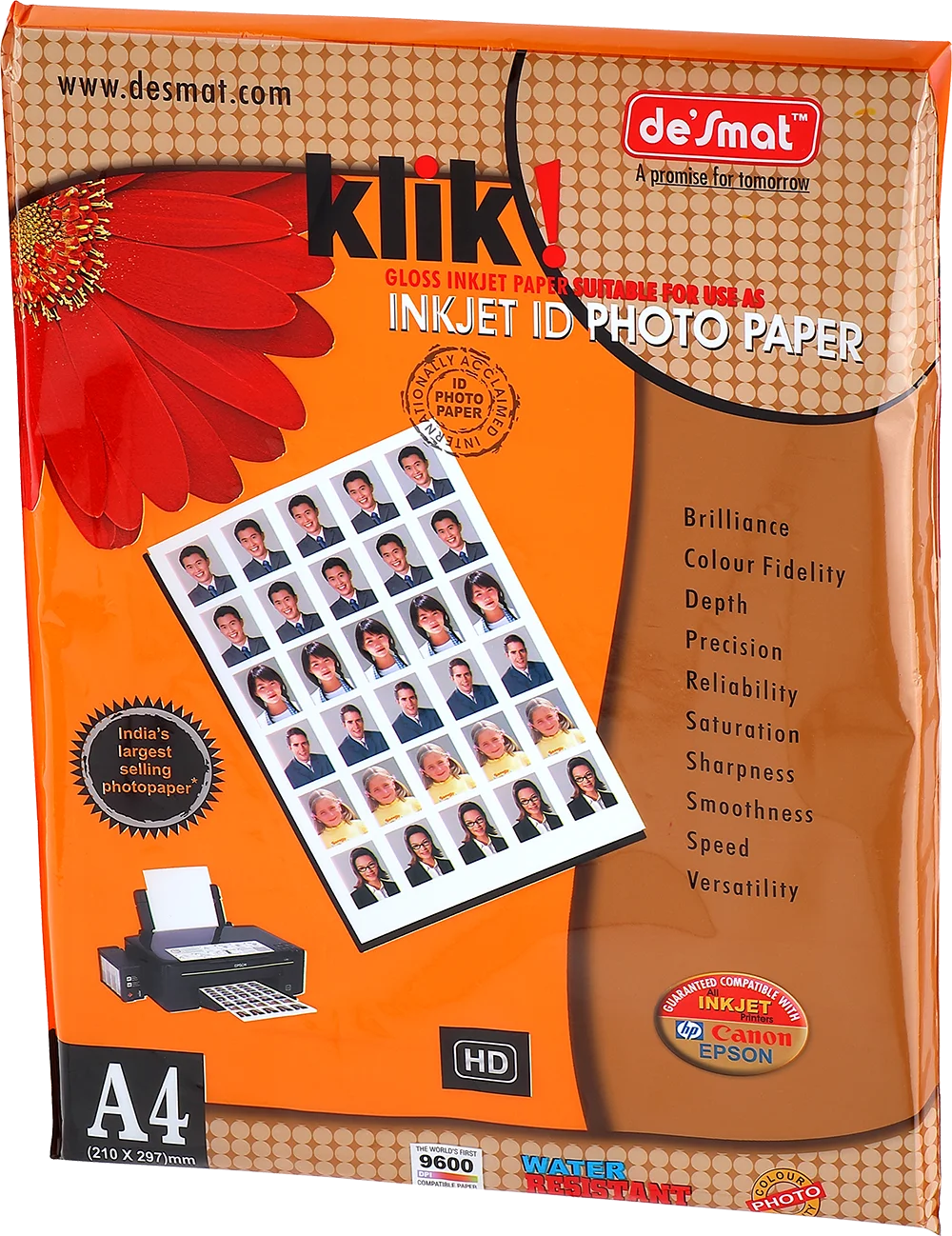 Desmat Klik Inkjet ID Photo Paper, A4 pack